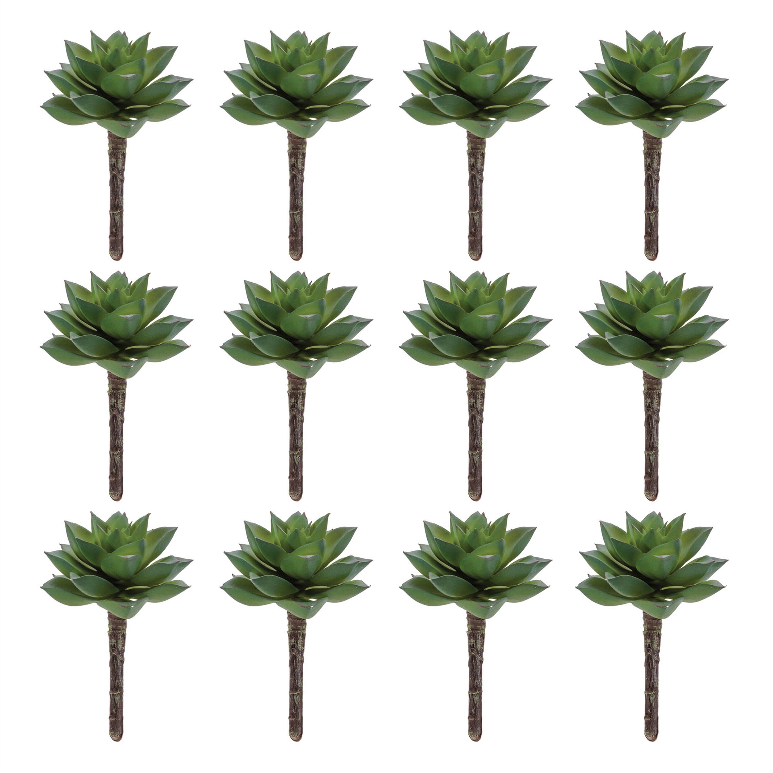 Succulent Plant Pick Set of 12, GREEN, alternate image number 1