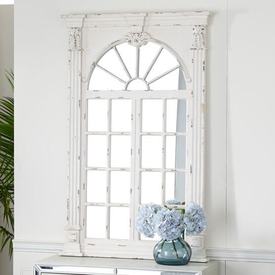 Cream Vintage Wood Floor Mirror, , alternate image number null
