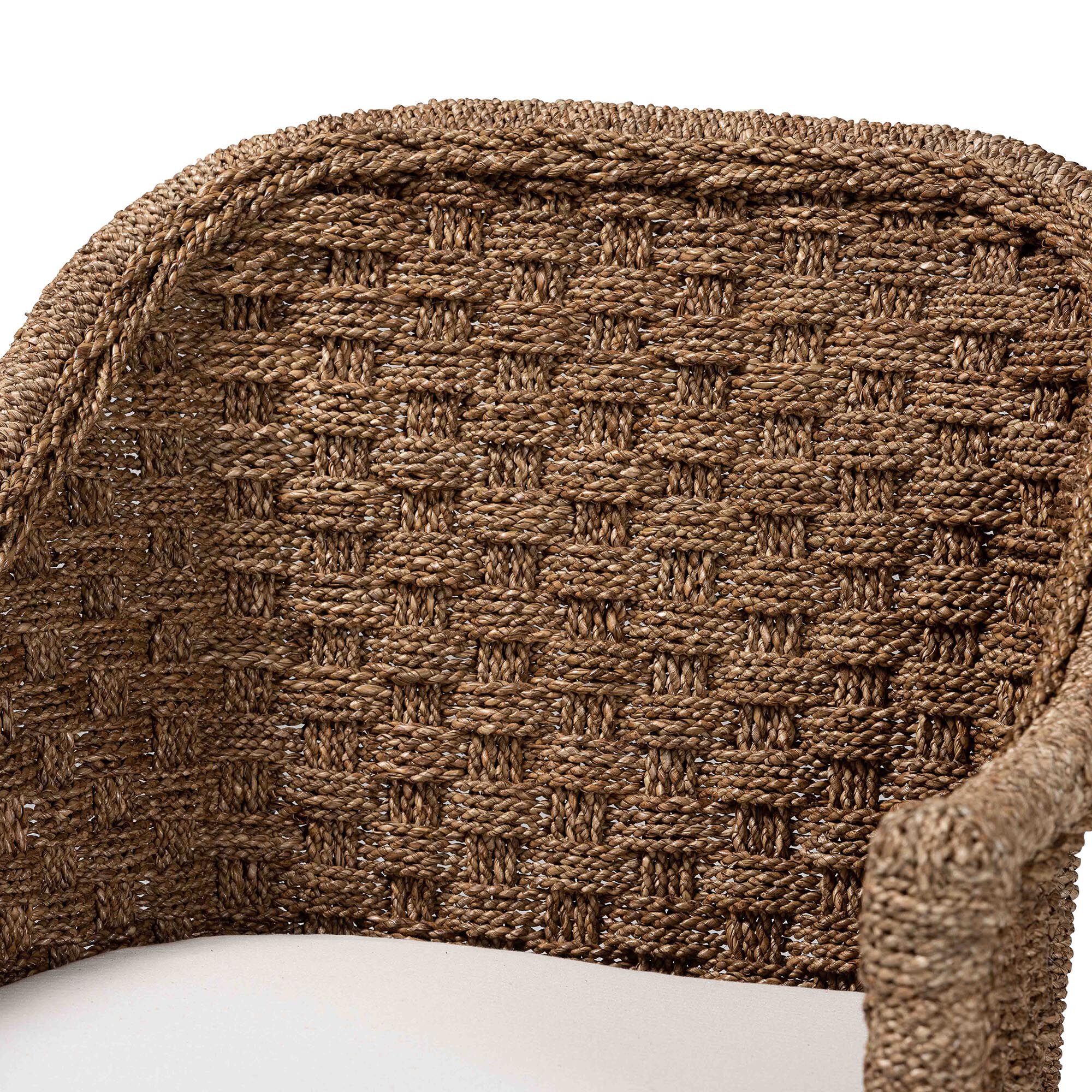 Luis Bohemian Natural Seagrass and Rattan Arm Chair, NATURAL, alternate image number 5