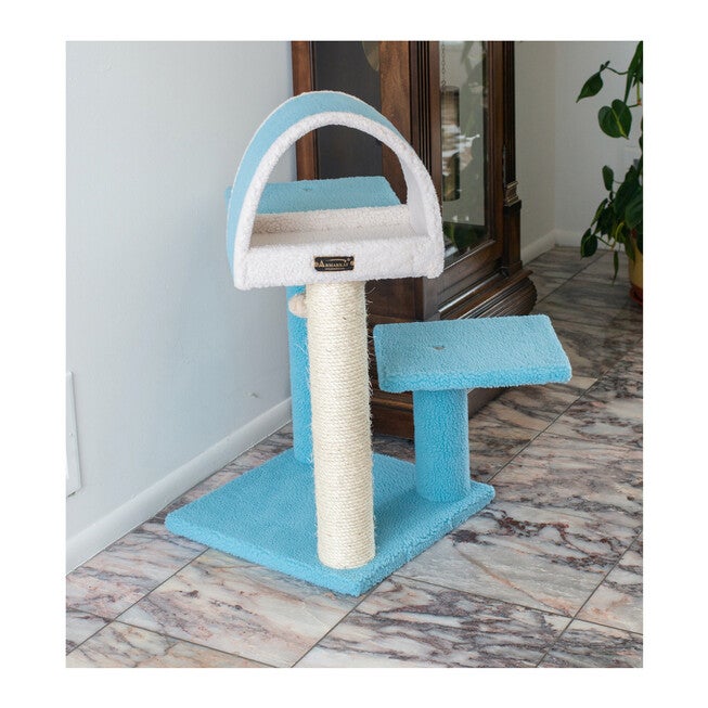 Real Wood 29 inches Cat Tree With Scratcher And Tunnel, , on-hover image number null