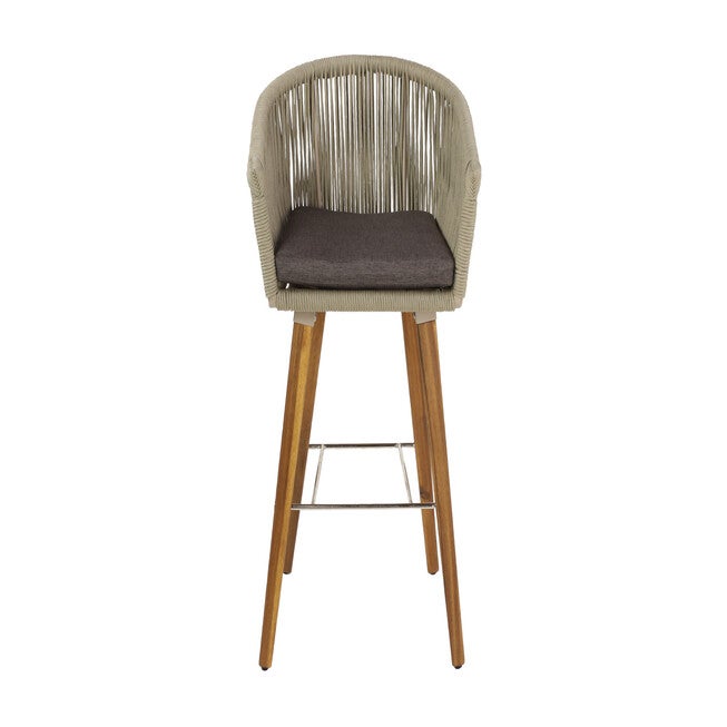 Grey Wood Modern Bar Stool, , alternate image number null