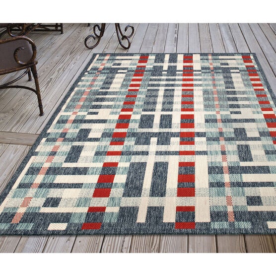 Liora Manne Portofino Plaid Indoor/Outdoor Rug, , alternate image number null