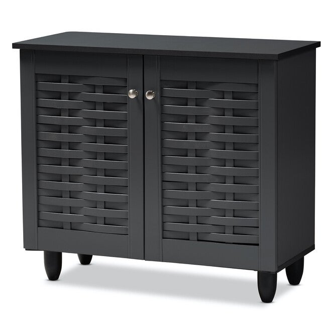 Winda 2-Door Wooden Entryway Shoe Storage Cabinet Furniture, GREY, hi-res image number null