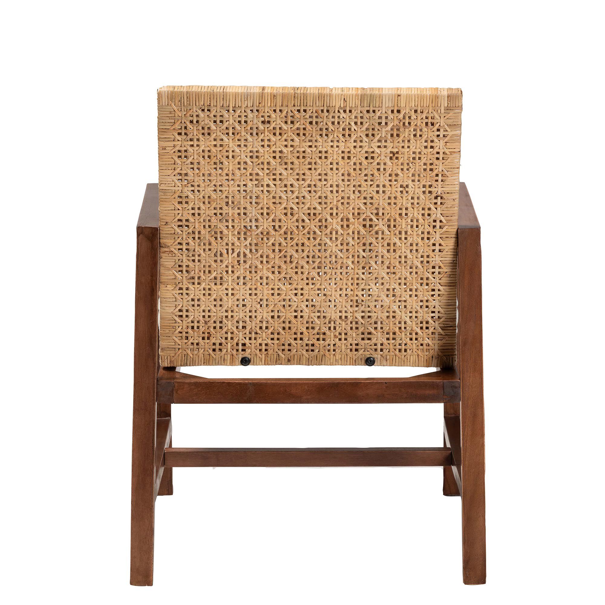 Lovina Bohemian Light Honey Rattan and Acacia Wood Arm Chair, BROWN, alternate image number 5