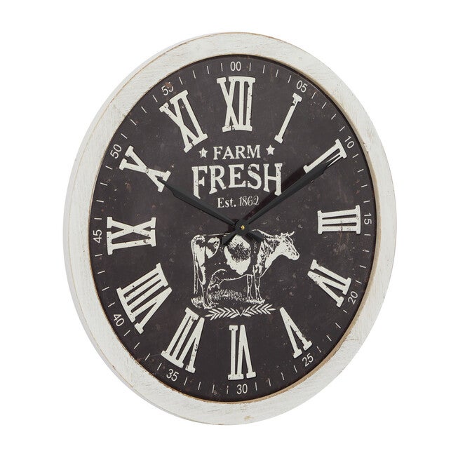 Black Farmhouse Wood Wall Clock, , alternate image number null