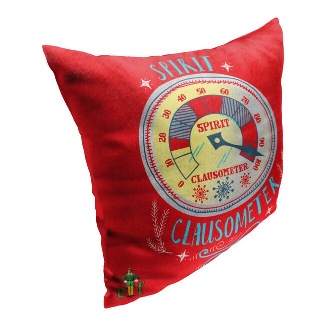 Wb Elf Spirit Clausometer Printed Throw Pillow, , on-hover image number 1