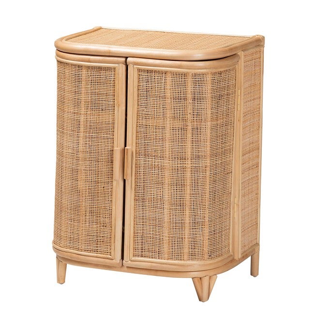 Yanka Bohemian Natural Rattan Storage Cabinet, NATURAL, alternate image number 2