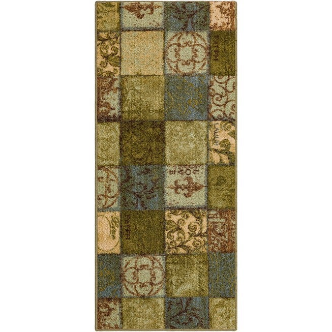 Floral Tile Blue Spa 1' 8 inches X 3' 9 inches, BLUE, hi-res image number 0