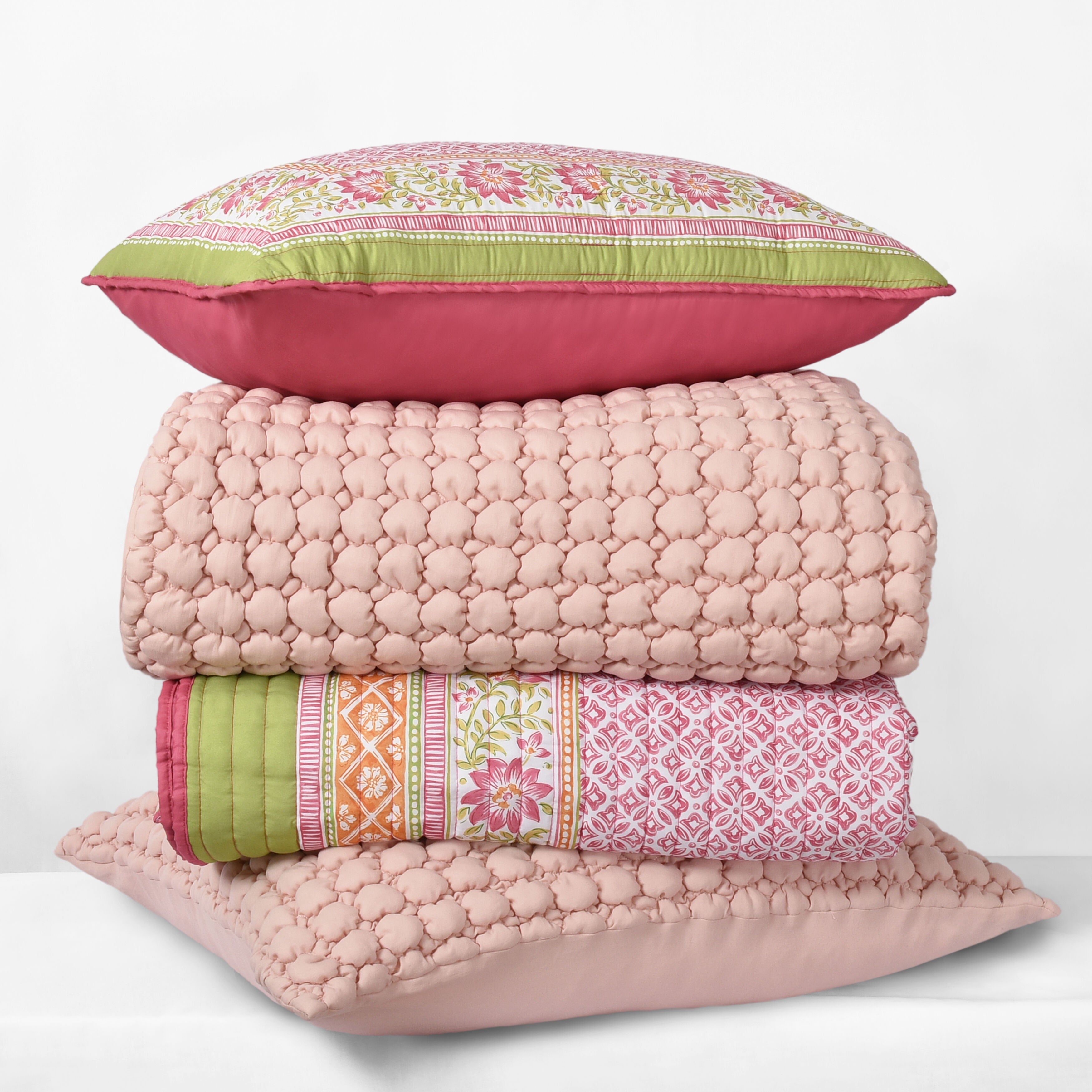 CLOUD PUFF FULL/QUEEN 3PC. QUILT SET, BLUSH, alternate image number 2