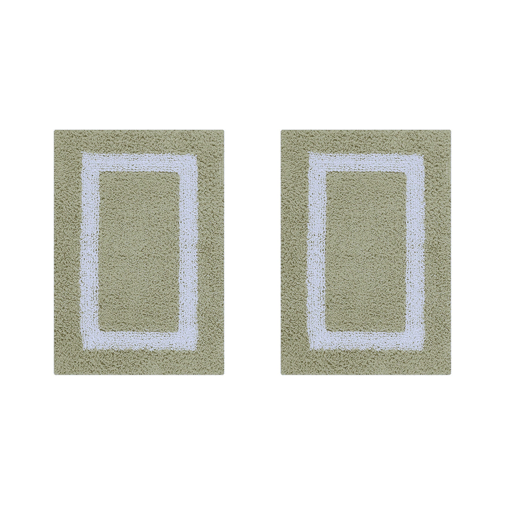 Hotel Collection 100% Cotton 2 Piece (17 inches X 24 inches | 17 inches X 24 inches) Bath Rug Set, SAGE WHITE, hi-res image number 0