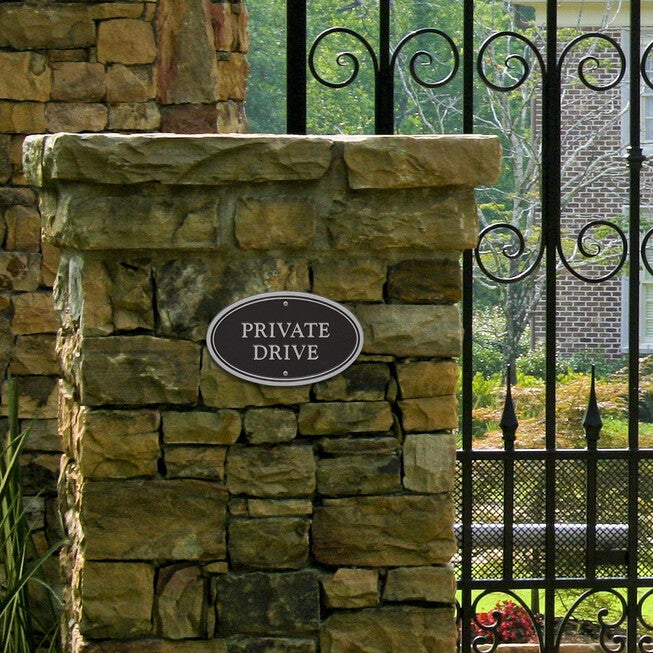 Private Drive Oval Wall/Lawn Statement Plaque, , alternate image number null