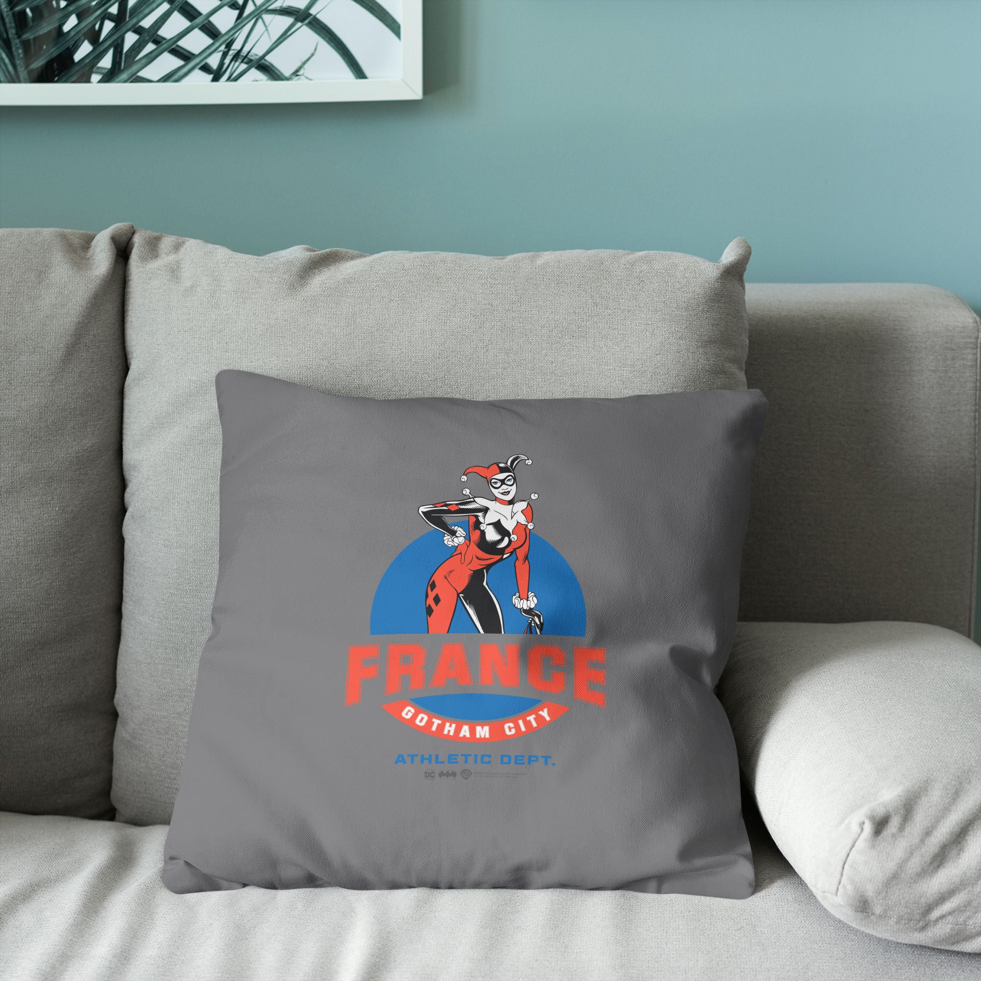 Warner Bros. DC Gotham Athletic Dept. Throw Pillow 18X18 Inches, GRAY, alternate image number 3