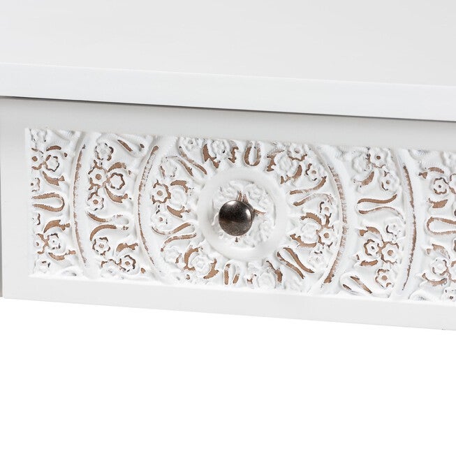 Yelena Classic And Traditional White Finished Wood 2-Drawer Console Table, , alternate image number 4
