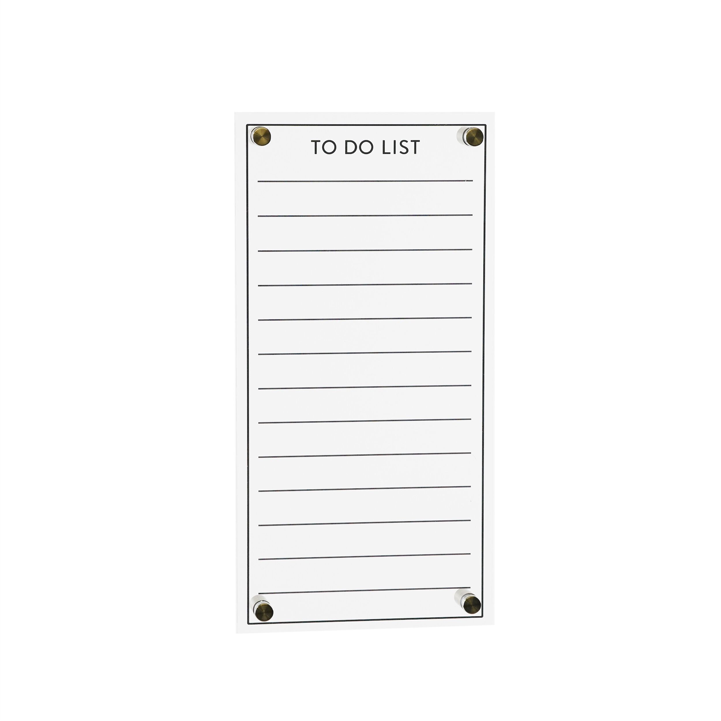 Acrylic Dry Erase To-Do List 13 inchesH, WHITE, hi-res image number 0