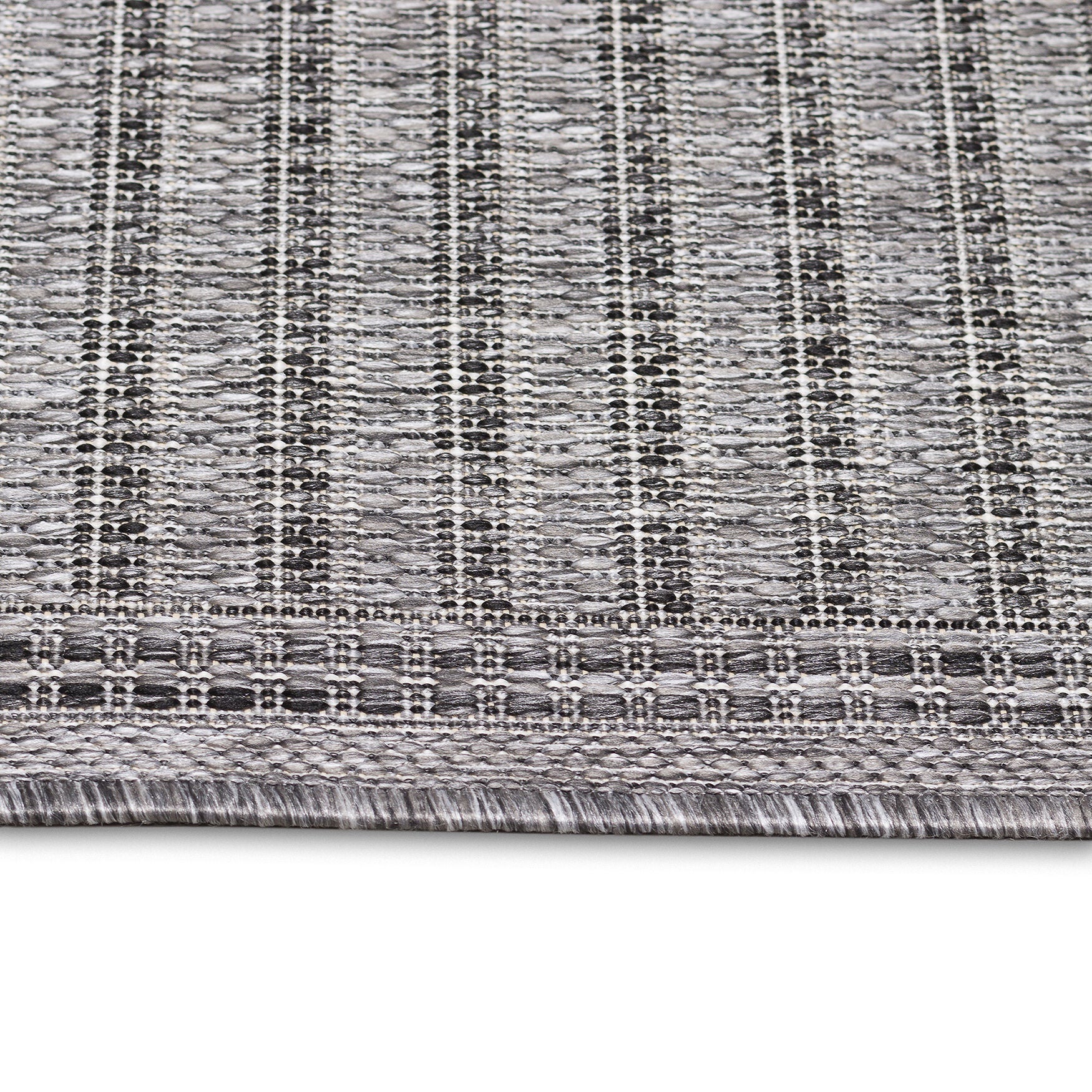 Malibu Simple Border Indoor/Outdoor Area Rug Charcoal, , alternate image number 2