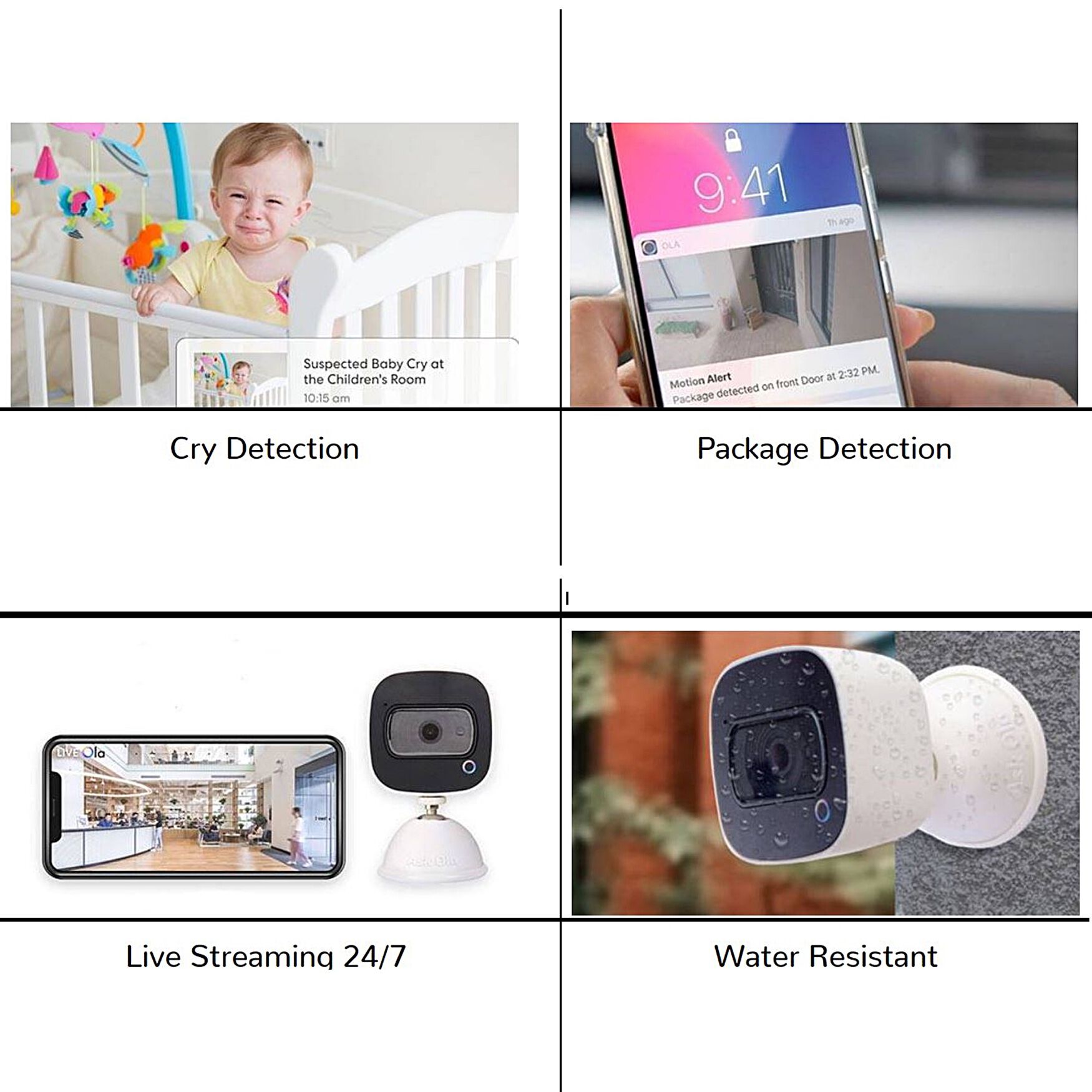 Ask Ola! 2 Way Voice Command Smart Security Camera Security Camera, , alternate image number 6