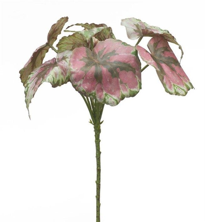 Begonia Leaf (Set of 2) 11.5 inchesH Polyester, RED/GREEN, alternate image number 1