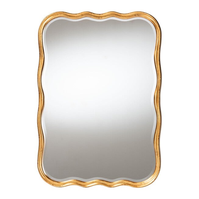 Fredrika Antique Goldleaf Scalloped Wood Accent Wall Mirror, ANTIQUE, hi-res image number null