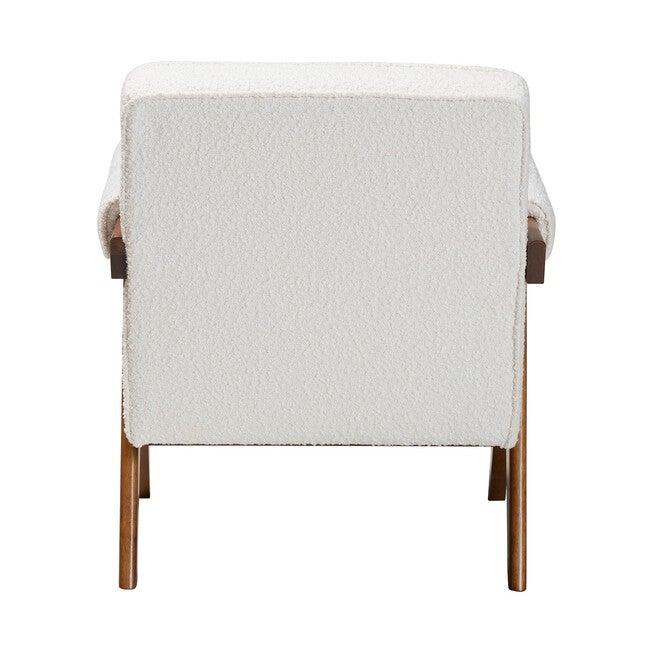 Georgina Japandi Cream Boucle and Walnut Brown Wood Accent Chair, CREAM, alternate image number null