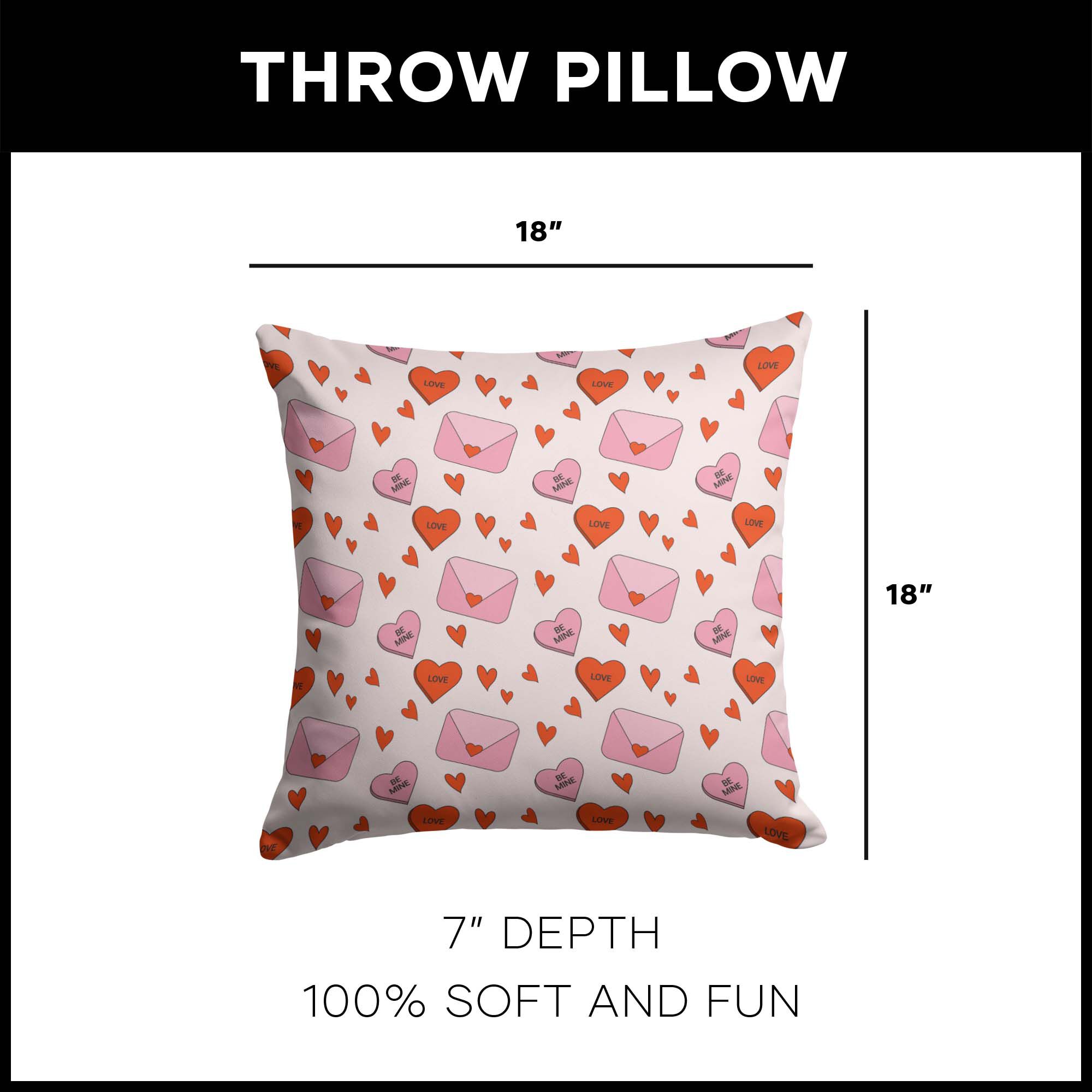 Valentine's Day Send My Love Throw Pillow 18X18 Inches, SEND MY LOVE, alternate image number 4