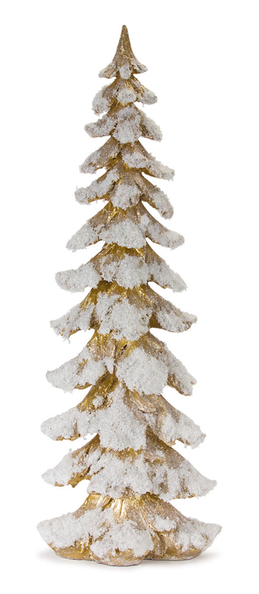 Gold Flocked Pine Tree 26 inchesH, GOLD WHITE, alternate image number 1