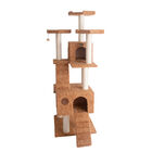 Multi-Level 74" Real Wood Cat Tree Furniture With Sratchhing Posts, , alternate image number null