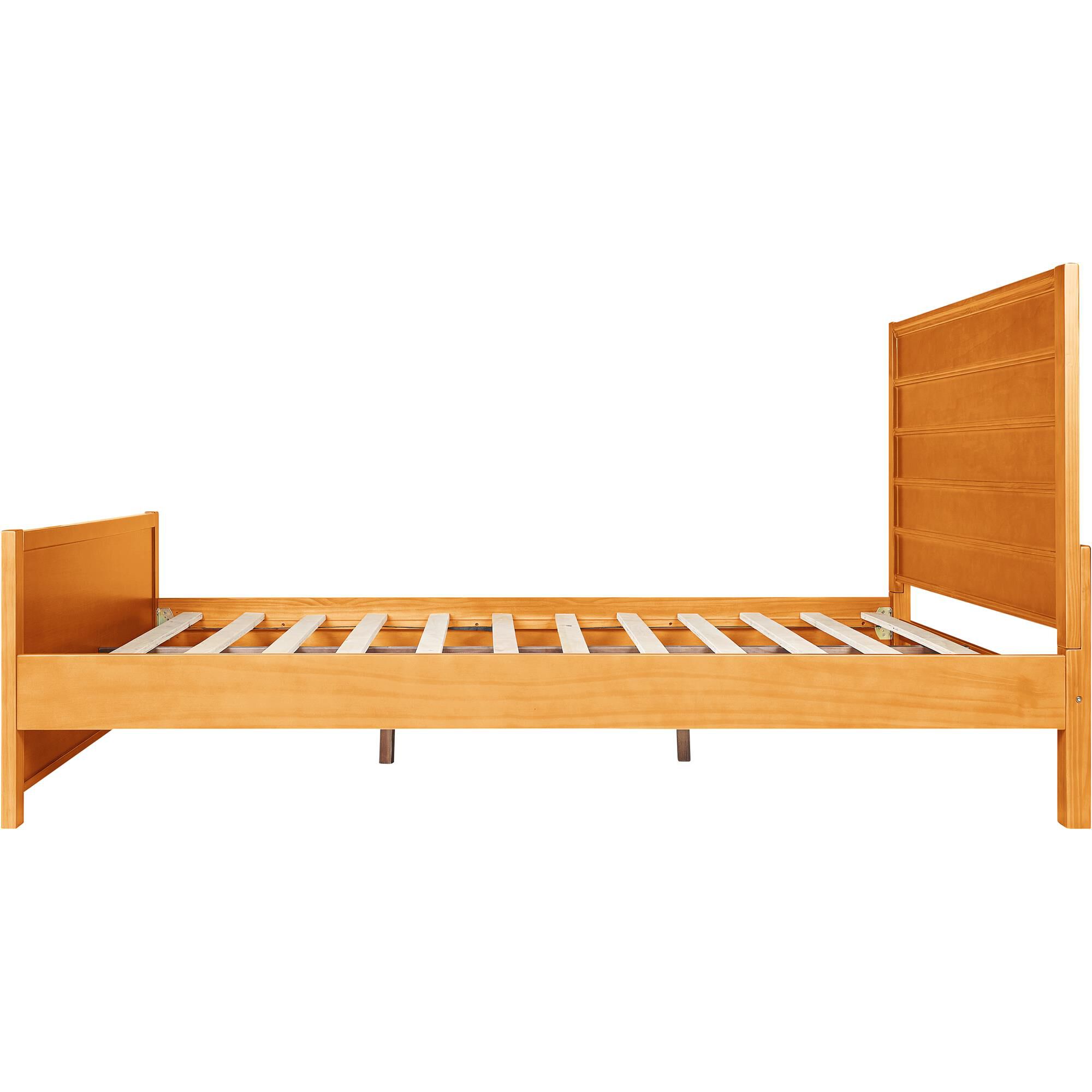 Caroline Wooden Platform Bed in Cherry, King with 2 Nightstands, CHERRY, alternate image number 4