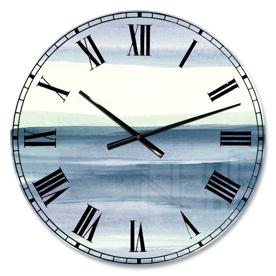 Mint Indigo Dawn I Farmhouse Wall Clock, , alternate image number null