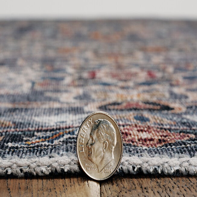 Washable Grant Teal/Ivory Rug, , alternate image number 2