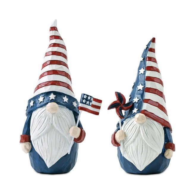 Americana Gnome Figurine (Set of 2), RED WHITE BLUE, hi-res image number null