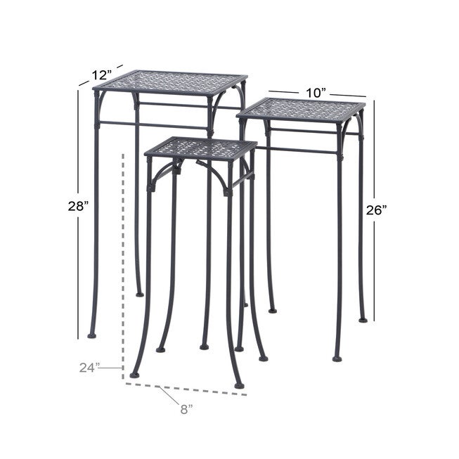 Set Of 3 Black Metal Modern Plantstand, , alternate image number 6