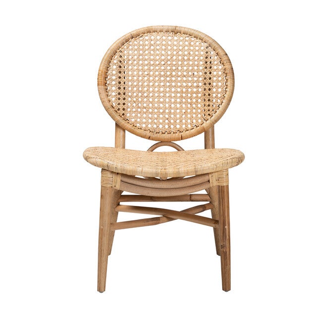 Osaka Modern Bohemian Natural Brown Rattan Dining Chair, NATURAL BROWN, alternate image number 3