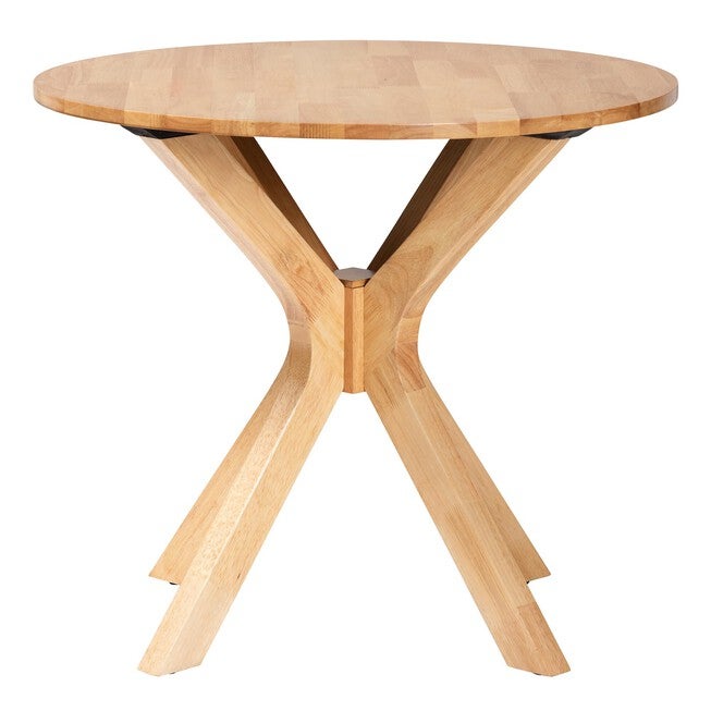 Kenji Modern Natural Brown Finished Wood 34-Inch-Wide Round Wood Dining Table, , on-hover image number 1