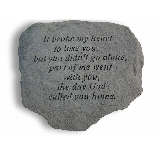 It Broke My Heart To Lose You Garden Memorial Accent Stone, GREY, hi-res image number null