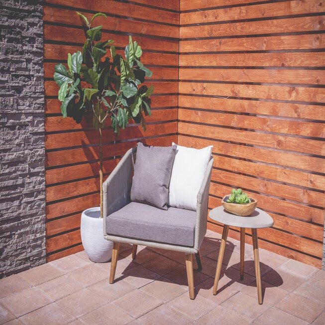 Grey Resin Modern Outdoor Accent Table, , alternate image number null