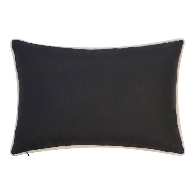 Edie @ Home Indoor/Outdoor Arabasque Embroidered Decorative Throw Pillow 12X18, Black, , alternate image number null