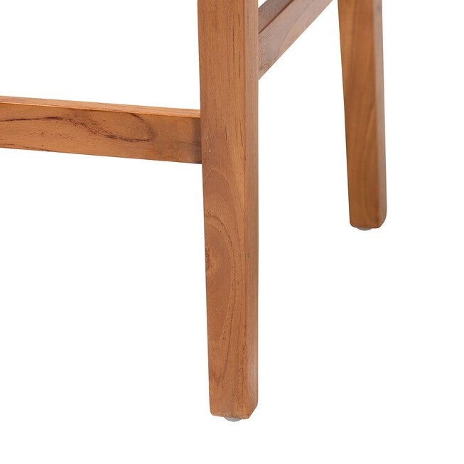 Prita Bohemian Paper Loom and Natural Mahogany Wood 2-Piece Bar Stool Set, BROWN, alternate image number 5