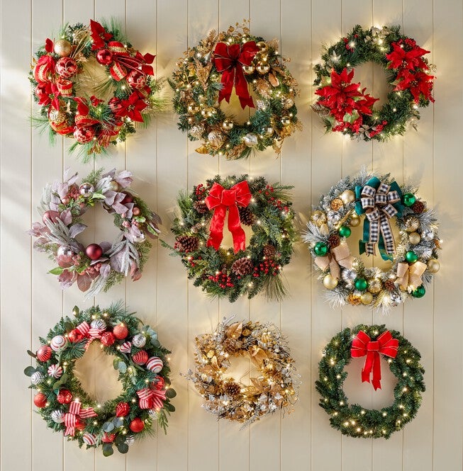 26 inches Pre-Lit Christmas Cheer Wreath, , alternate image number null