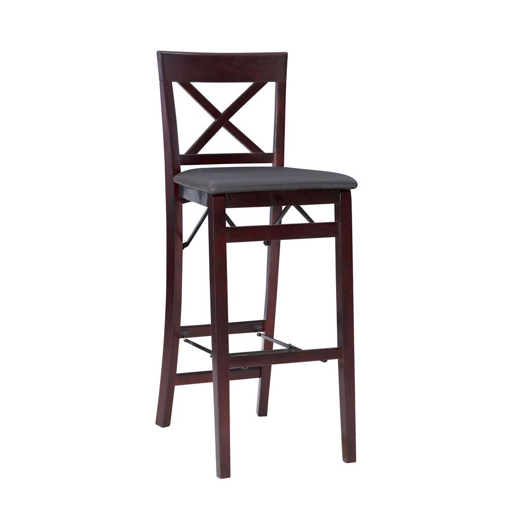Triena X back folding counter bar stool rear three-quarter view