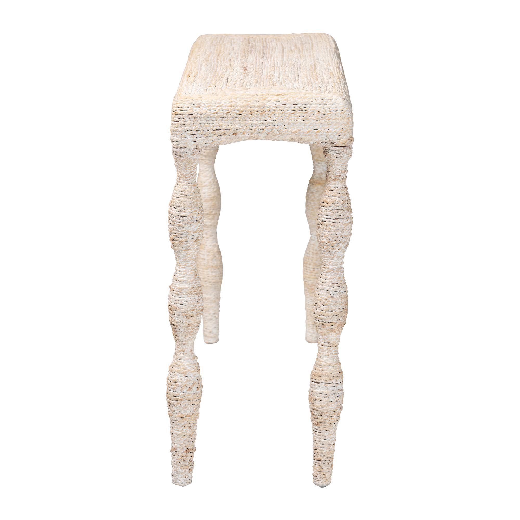 Lejane Woven Seagrass Console Table, WHITEWASH, alternate image number 3