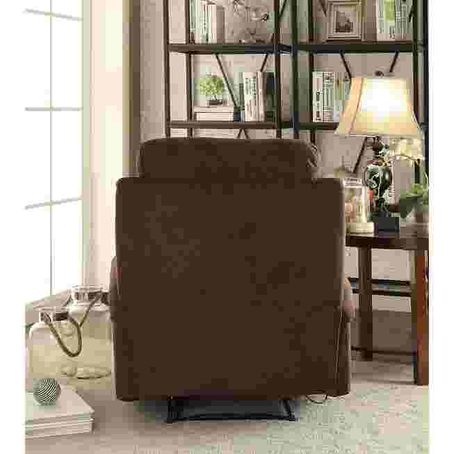 Brown recliner back view