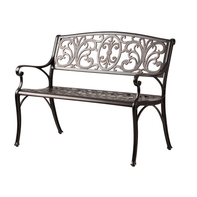Decatur Cast-Aluminum Patio Bench, , alternate image number 2
