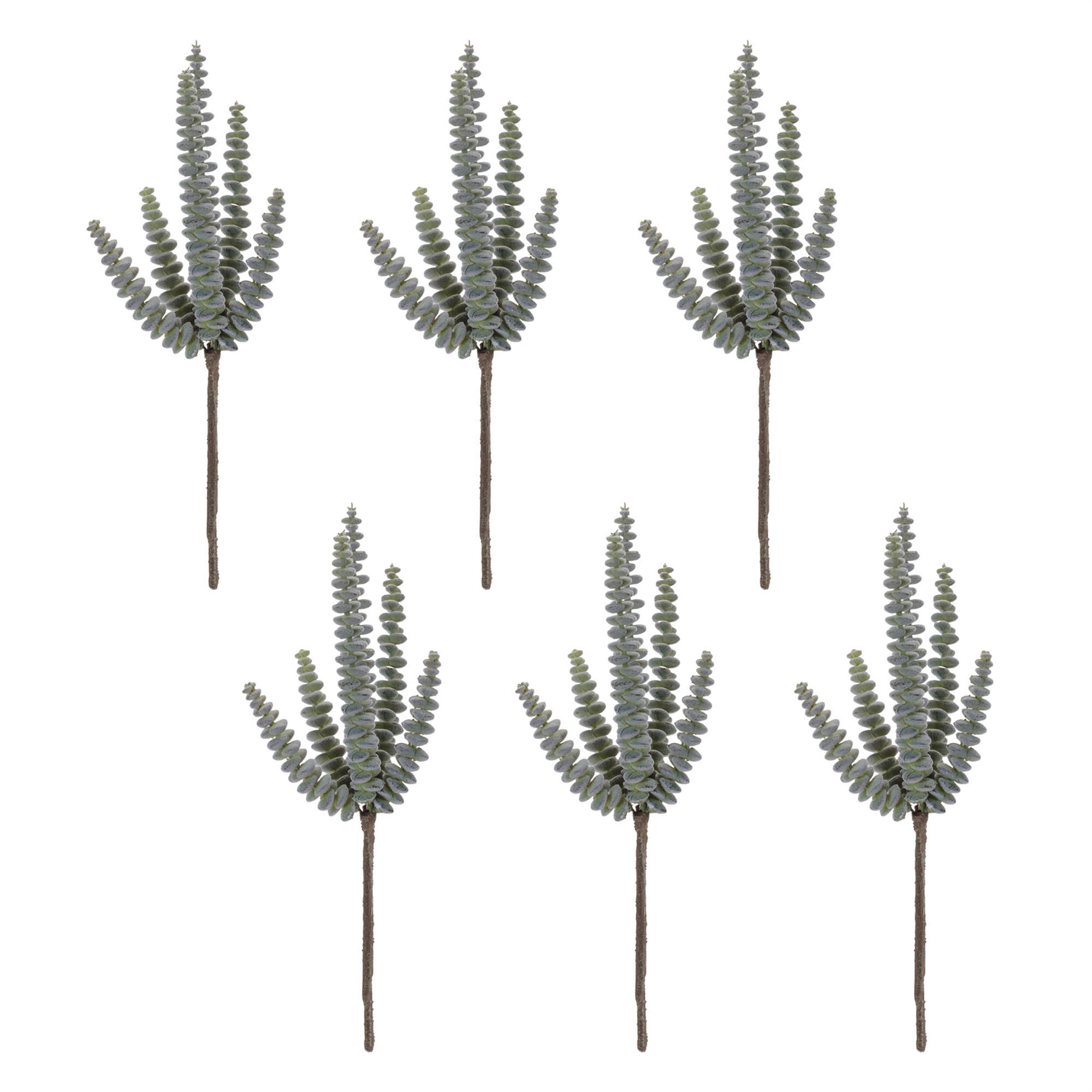 Succulent Plant Pick Set of 6, GREEN, alternate image number 1