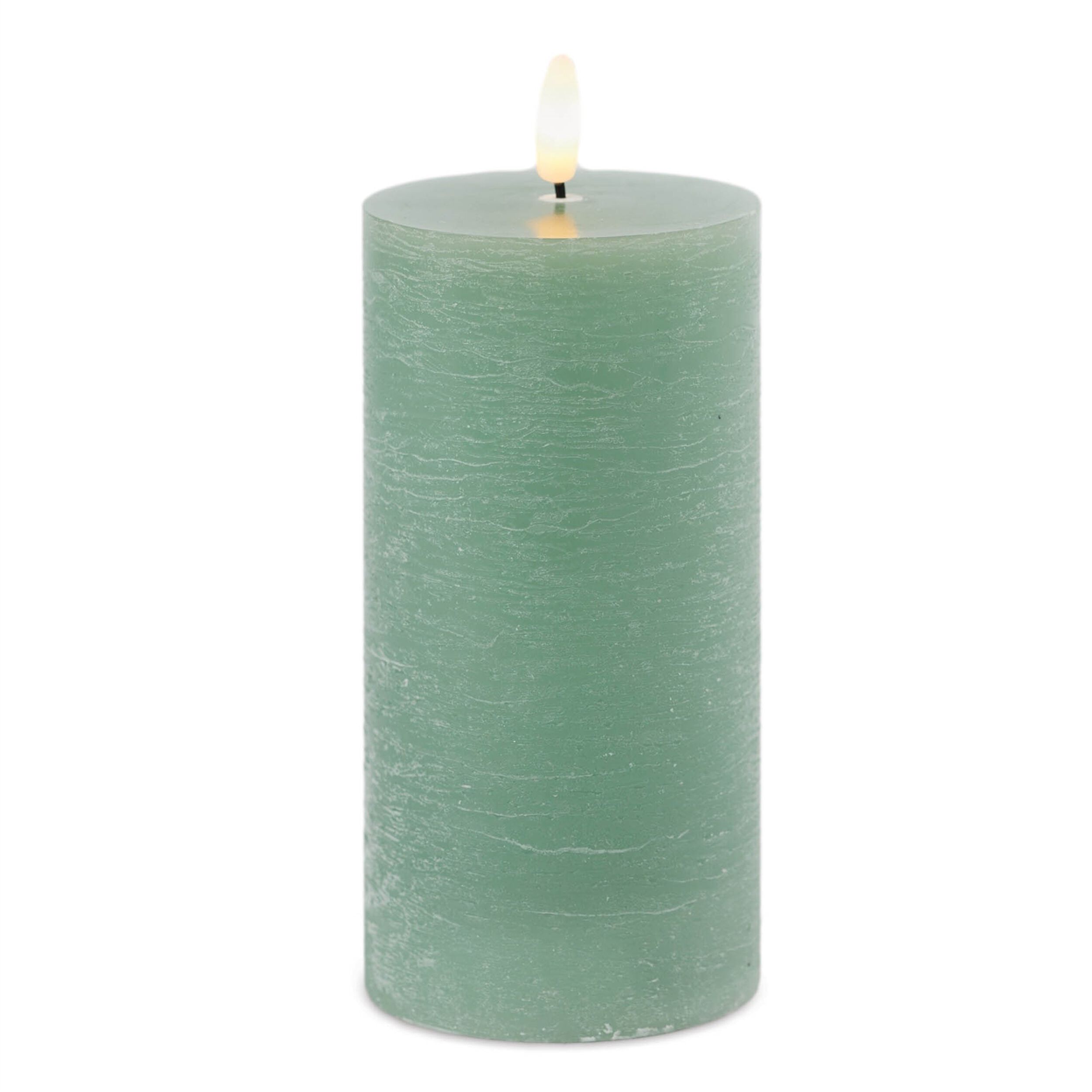 FIA Wick Green Pillar Candle (Set of 2), GREEN, hi-res image number 0