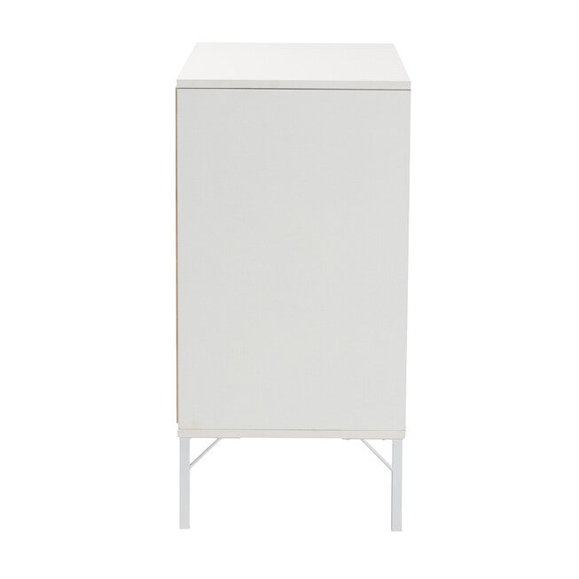 Favian Classic And Traditional Two-Tone White And Weathered Brown Finished Wood And White Metal 2-Door Sideboard, , alternate image number 2