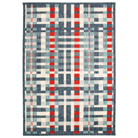 Liora Manne Portofino Plaid Indoor/Outdoor Rug, NAUTICAL, hi-res image number null