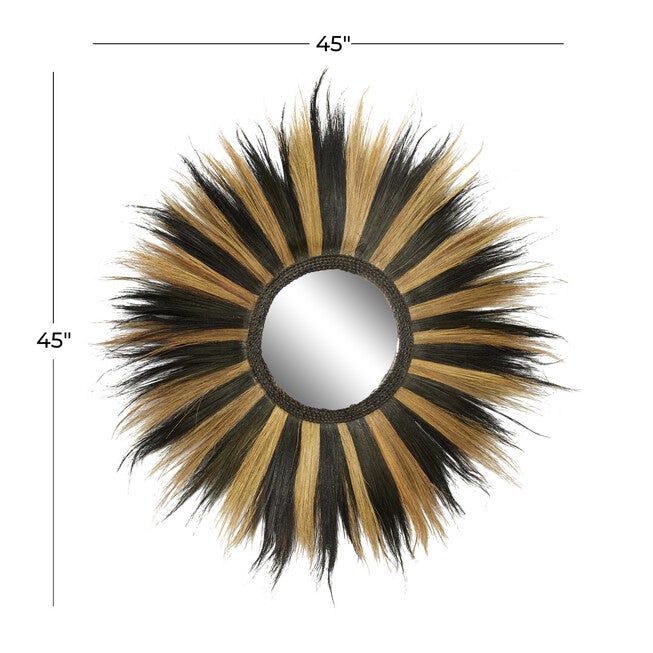Black Boho Style Sea Grass Wall Mirror, , alternate image number 7