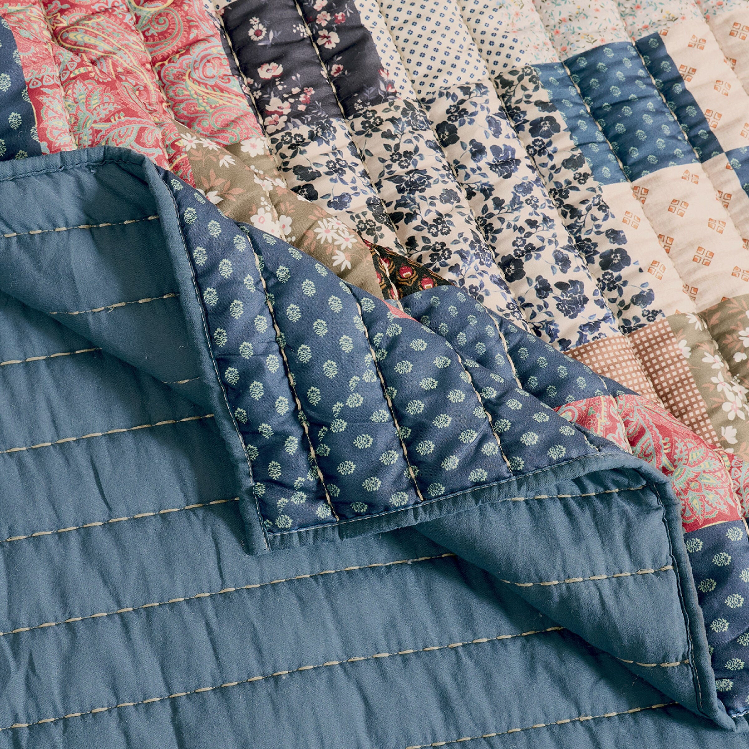 Shiloh Quilted Throw Blanket, CALICO, alternate image number 2