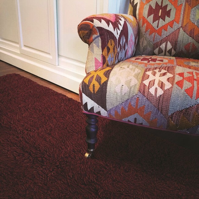 Flokati Burgundy Rug, , alternate image number 2