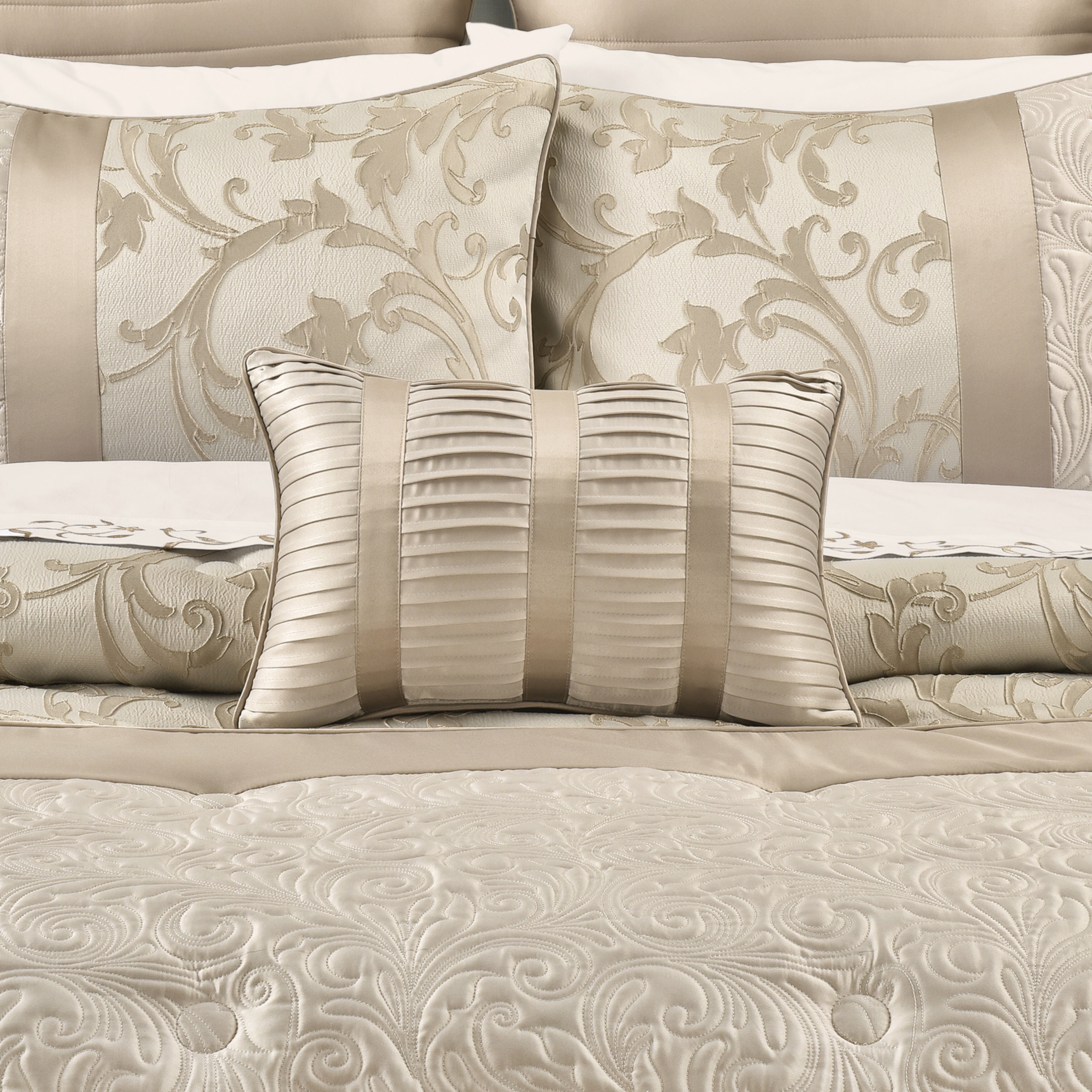 SPECTRA BOUDOIR DECORATIVE THROW PILLOW, TAUPE, hi-res image number 0